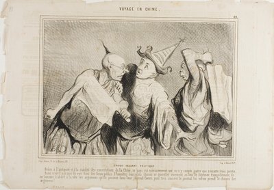 Chinese Talking Politics. Thanks to antiquity and the stability of the Constitution of China, this country is extremely unified... it counts only little more than 63 political parties. Quite often one finds Chinese citizens discussing vehemently in public by Honoré Victorin Daumier