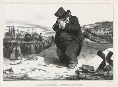 Crushed Lafayette!... Trapped, Old Fellow!, plate 22 from The Monthly Association by Honoré Victorin Daumier