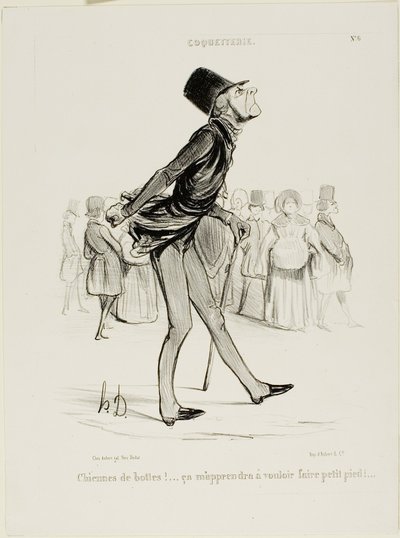 Damn Boots! That Will Teach Me to Take Smaller Steps... plate 6 from Coquetterie by Honoré Victorin Daumier