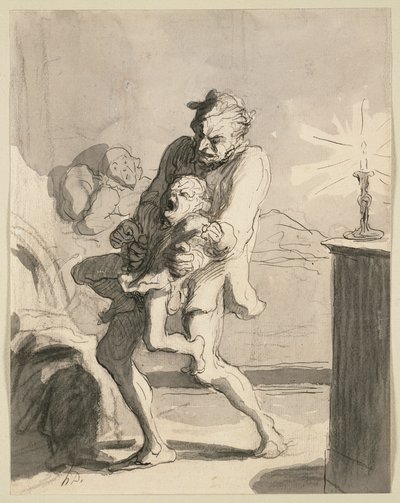 Fatherly Discipline by Honoré Victorin Daumier
