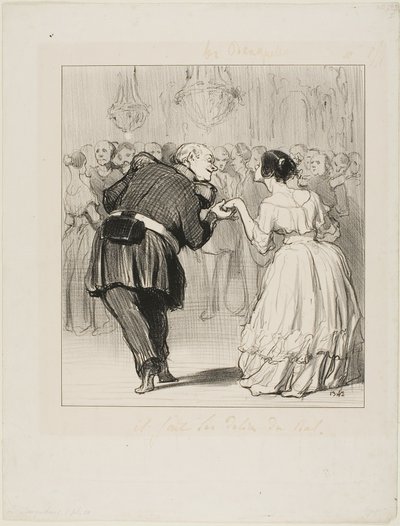 He Delights in the Ball, Plate 10 from The Banqueters by Honoré Victorin Daumier