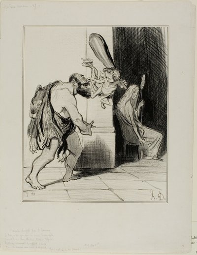 Hercules Tamed By Love, Plate 25 from Histoire Ancienne by Honoré Victorin Daumier