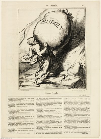 Just like Sisyphus, plate 27 from Actualités by Honoré Victorin Daumier