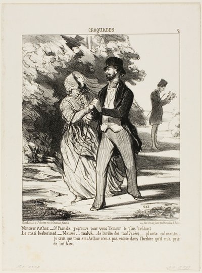 Monsieur Arthur: "- Oh Pamela! I am burning with love for you!" The husband herbalist: "- A mallow... of the family of Malvaceae... a sedative... I don