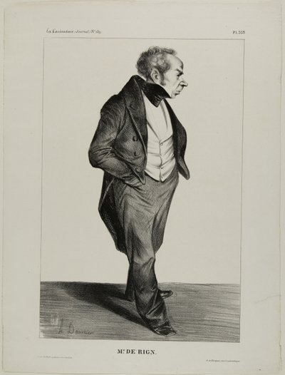 Mr. De Rign, plate 333 from Celebrities of the Caricature by Honoré Victorin Daumier