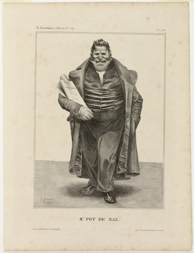 Mr. Pot De Naz, plate 270 from Celebrities of Caricature by Honoré Victorin Daumier