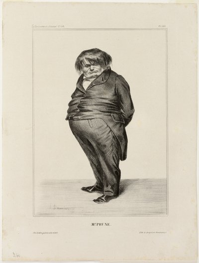 Mr. Prune, plate 288 from Celebrities of Caricature by Honoré Victorin Daumier