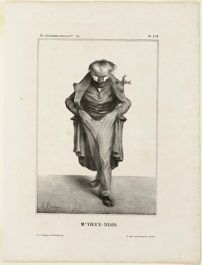 Mr. Vieux-Niais, plate 278 from Célébrités de la Caricature by Honoré Victorin Daumier