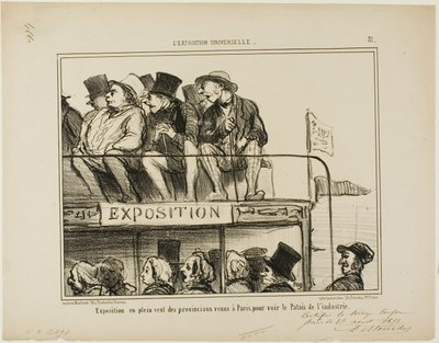 Open Air Exhibition of Provincials Coming to Paris to See the Palace of Industry, Plate 31 from The Universal Exhibition by Honoré Victorin Daumier