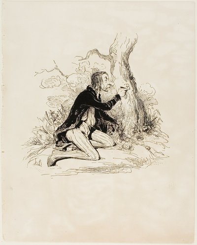 Poor Young Man!, Plate 1 from Sentiments and Passions by Honoré Victorin Daumier