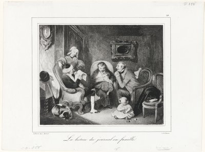 Reading the Newspaper in the Family Circle by Honoré Victorin Daumier