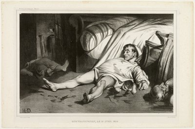 Rue Transnonain, on April 15, 1834, Plate 24 from L’Association mensuelle by Honoré Victorin Daumier