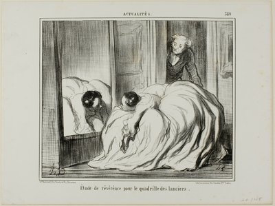 Study of Reverence for the Quadrille of the Lancers, plate 380 from Actualités by Honoré Victorin Daumier