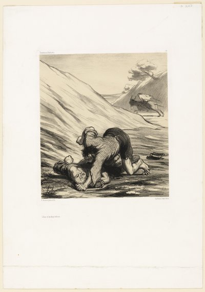 The Ass and Two Thieves, plate 75 from Souvenirs d’artistes by Honoré Victorin Daumier