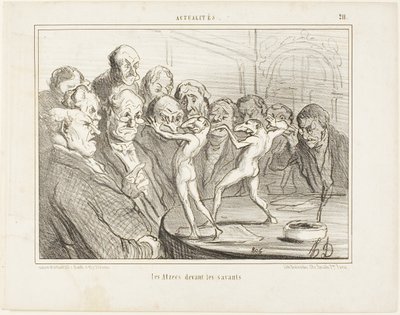 The Aztecs before the scientists, plate 211 from Actualités by Honoré Victorin Daumier