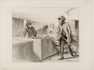 The Bath Tub Cars by Honoré Victorin Daumier