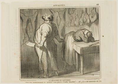 The Despair of the Butcher, plate 458 from Actualités by Honoré Victorin Daumier