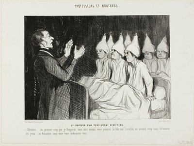 The Dormitory of a Distinguished Boarding School, plate 14 from Professors and Rascals by Honoré Victorin Daumier