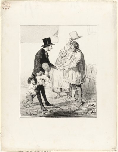 The Election Hoax. “My dear friend... do not think that I have come to ask you for your vote. I respect the independence of opinion too much for that. It is the Baroness who said to me: " Go see that poor Galouzet, tell his little wife that she is neglecti by Honoré Victorin Daumier