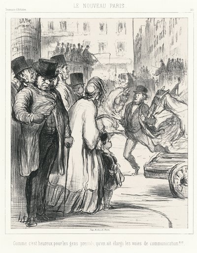 The New Paris. How fortunate for those in a hurry that the avenues have been widened!!!, plate 301 from Souvenirs d’artistes by Honoré Victorin Daumier