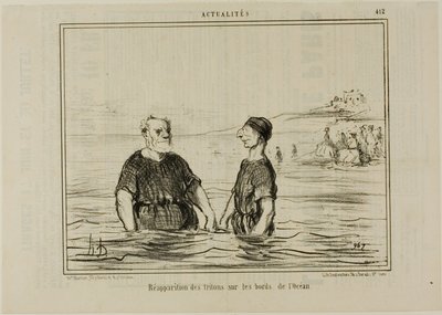 The Reappearance of the Tritons of the Sea, plate 412 from Actualités by Honoré Victorin Daumier