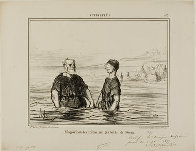 The Reappearance of the Tritons of the Sea, plate 412 from Actualities by Honoré Victorin Daumier