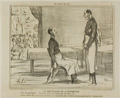 The Restaurant at the Exhibition, plate 3 from Le Salon De 1857 by Honoré Victorin Daumier