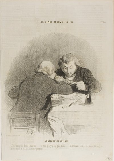 The Return of the Oyster Season, plate 53 from Les Beaux Jours De La Vie by Honoré Victorin Daumier