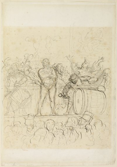 The Side Show by Honoré Victorin Daumier
