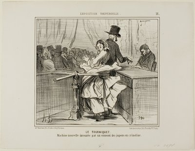 The Turnstile. A new machine invented by the enemy of crinoline petticoats, plate 15 from L