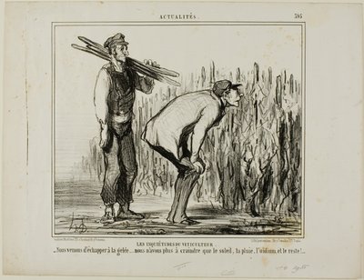 The Worries of a Wine Grower, plate 397 from Actualités by Honoré Victorin Daumier