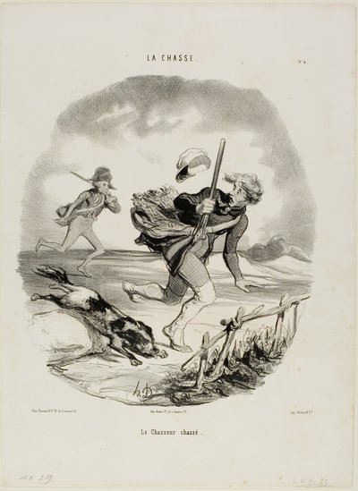 The hunted hunter, plate 4 from La Chasse by Honoré Victorin Daumier