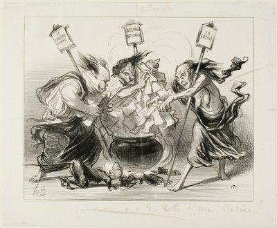 Too Many Cooks Spoil the Broth, Plate 129 from Actualités by Honoré Victorin Daumier