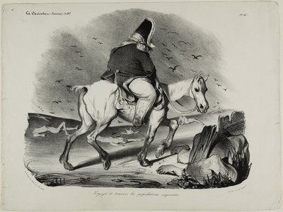 Travel across the attentive population, plate 413 by Honoré Victorin Daumier