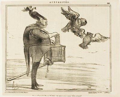 Two Grand Dukes Leaving for Sebastopol, plate 166 from Actualités by Honoré Victorin Daumier