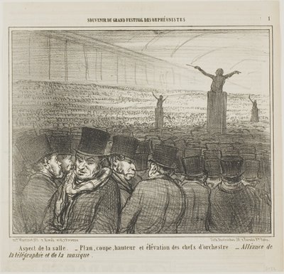 View of the Grand Hall, plate 1 from Souvenir of the Grand Festival of the Orpheonists by Honoré Victorin Daumier