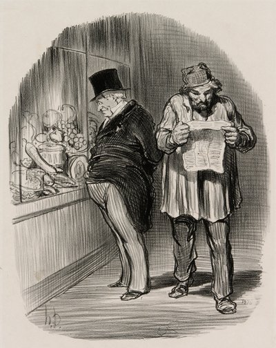 Worker and Bourgeois, from Les Parisiens En 1848 by Honoré Victorin Daumier
