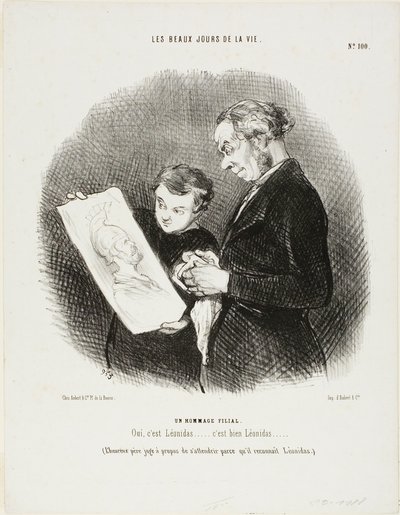Yes, It Is Leonidas, Plate 100 from Les Beaux Jours De La Vie by Honoré Victorin Daumier