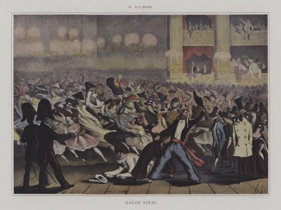 Galop Final (Colour Lithograph) by Honore (after) Daumier