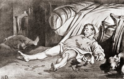 Le Massacre de la rue Transnonain, from the Lithograph by Honore Daumier, from The Print-Collector