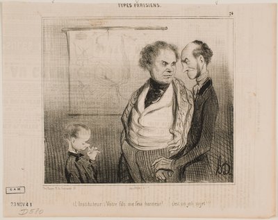 (School teacher): Your son will make me proud... by Honoré Daumier