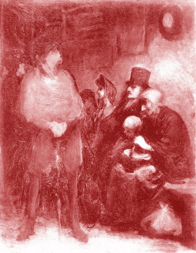 A waiting room, Exhibition Daumier at Galerie Durand-Ruel in 1878 by Honoré Daumier