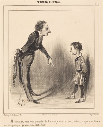 Ah! Monster, you dare... by Honoré Daumier
