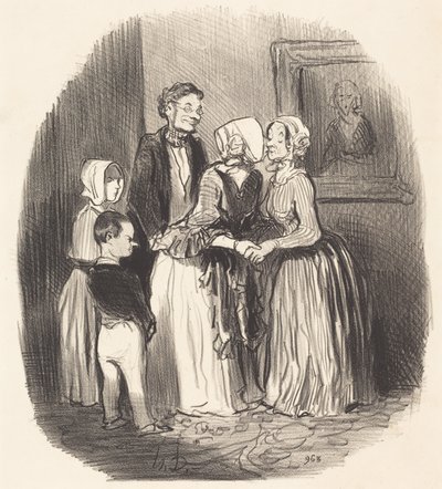To the New Year, Visit... to Aunt Rabourdin by Honoré Daumier