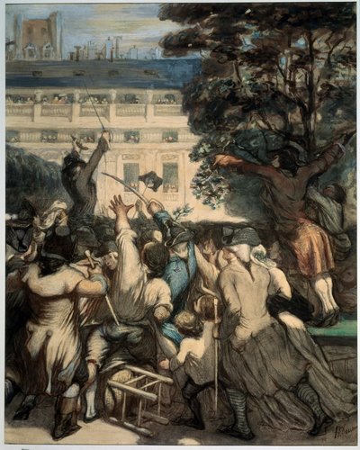 Camille Desmoulins (1760-1794) Harangues the Patriots in the Gardens of the Palais Royal by Honoré Daumier