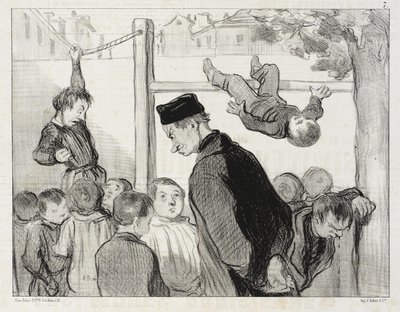 How Gymnastics Shapes the Limbs by Honoré Daumier