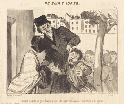 How to Persuade a Young Man to Come... by Honoré Daumier