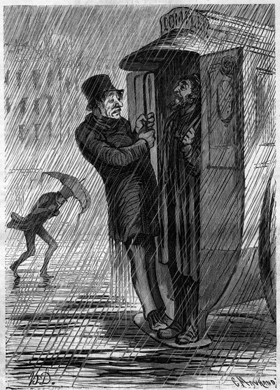Complete!!! Cartoon by Honore Daumier. Engraving in 