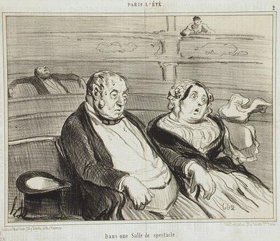 In a Theater Hall by Honoré Daumier