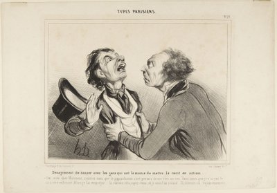 Discomfort of Talking with People ..., number 29 from the series Parisian Types by Honoré Daumier